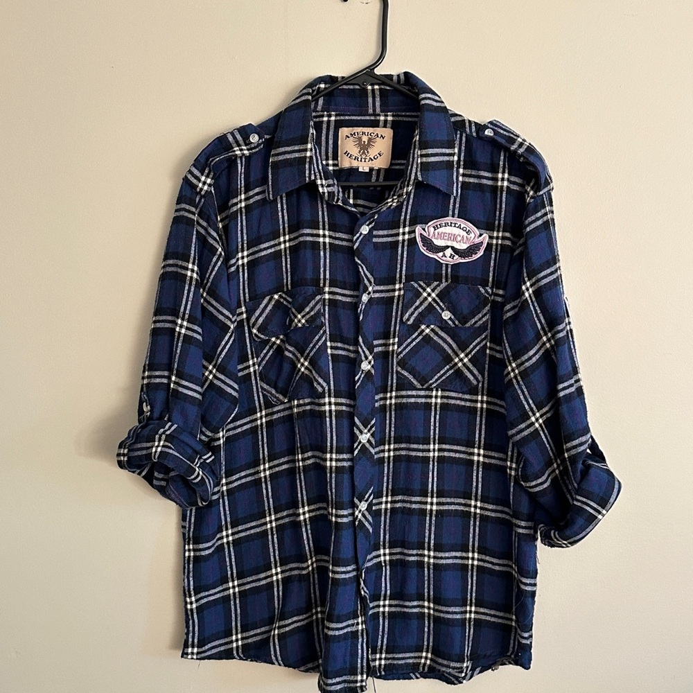 Blue Plaid Button-Up American Heritage Shirt